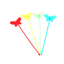 Disposable creative stick for Cocktail Swizzle Milk tea Juice Coffee with Butterfly shape Stirrers